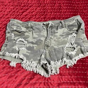 Camo Jean shorts